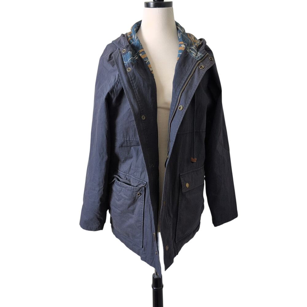 Pendleton Hooded Jacket Blue Women's Medium Full Zip Up Chore‎ Coat Lined Barn